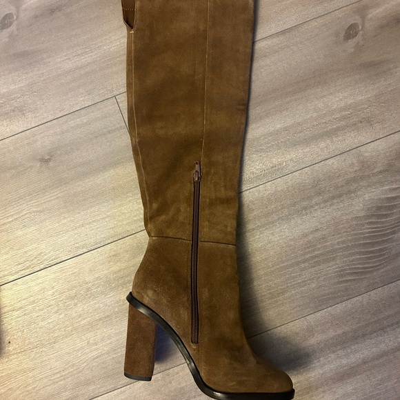Gianni Bini Barrine suede over the knee block heel boots - Picture 4 of 12